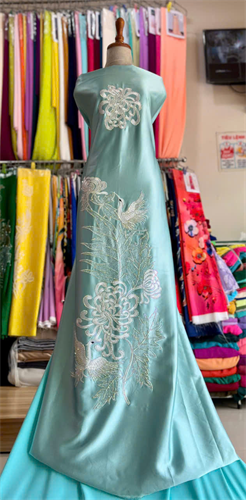 Áo ép đá với thêu